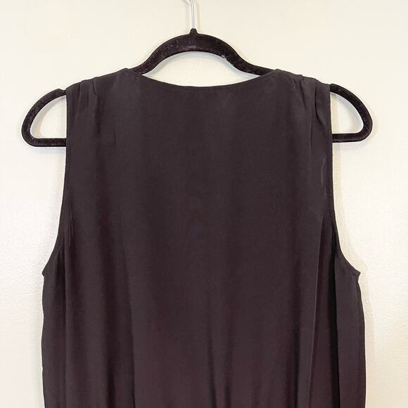Rebecca Minkoff Romper 10 Black Mara Jumpsuit Short Silk Sleeveless V-Neck NWT - Picture 8 of 11